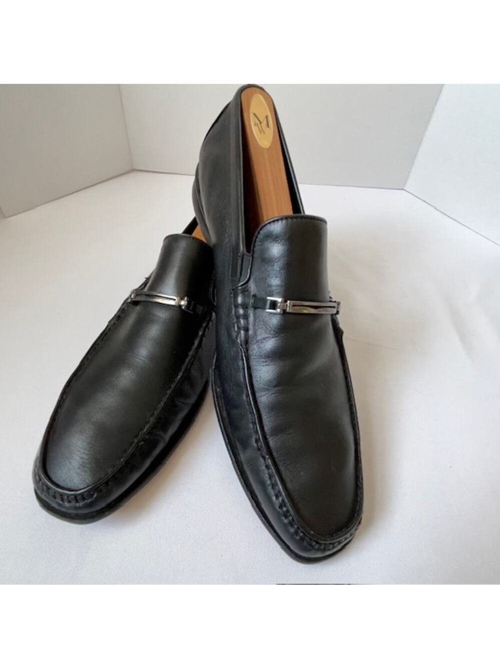 Magli by Bruno Magli Black Leather Bit Loafers Men’s 13 Classic Dress